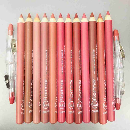 Flormar Matte Nude Shades High Quality Lip Pencil (pack Of 12)